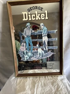 "Letrero de barra con espejo de whisky vintage George Dickel, Merle Haggard Tennessee 19""x13""" - Imagen 1 de 2