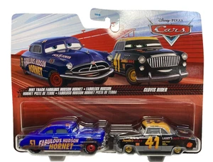 Disney Pixar Cars Dirt Track Fabulous Hudson Hornet and Clovis Rider 2-Pack - Picture 1 of 5