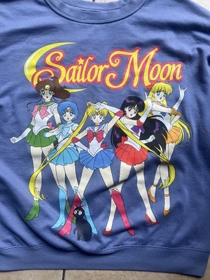 Толстовка Sailor Moon синяя легкая аниме женская большая с длинным рукавом мягкая! - Изображение 1 из 4