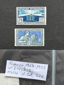 Francia sellos de 1924-1925 , especial nº 214,215 v.cat. 52€ MNH - Imagen 1 de 2
