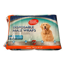 30 Simple Solution Wraps Disposable Absorbent Diapers Male Dogs Large 18-27 Inch