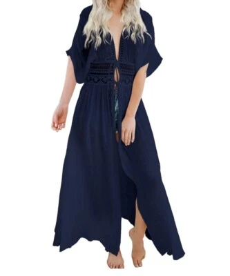 Damen Spitze Strand Kimonos Cardigan offen vorne Badeanzug gehäkelt Strand Bikini Bezug - Bild 1 von 4