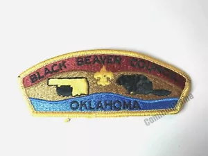 Vtg BSA Black Beaver Council Oklahoma Boy Scouts Sew Iron On Embroidered Patch - Picture 1 of 2