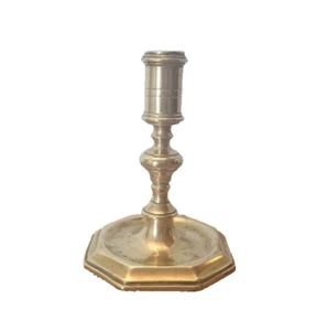 Antique Small Bronze Brass Candlestick Holder 17th MADE IN FRANCE - Picture 1 of 7