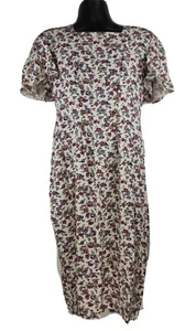 Vestido ajustado ajustado de colección talla 8 Cottage floral manga acampanada cremallera trasera botones de latón - Imagen 1 de 11
