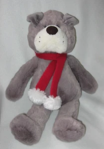 Aurora Benjamin Bulldog Perro Peluche Juguete Gris 14" Lopsie Lulus Bufanda - Imagen 1 de 4