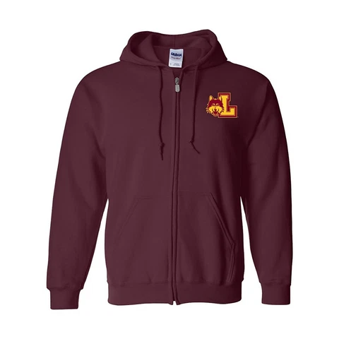 Loyola Chicago Ramblers Primary Logo Left Chest Full Zip Hoodie - Maroon Cover