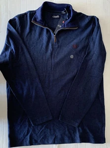NWT Chaps 1/4 Zip Sweatshirt Blue Heather Size L - Picture 1 of 2