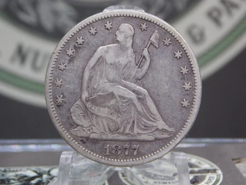 1877 "CC" Seated Liberty SILVER Half Dollar 50c #A1 **CARSON CITY** ECC&C, Inc Cover