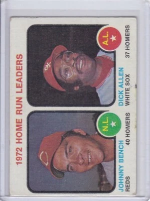 Johnny Bench Dick Allen 1972 Home Run Leaders 1973 Topps Card 62 Grade EX - Image 1 of 2