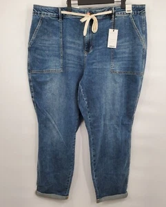Judy Blue High Waist Jogger Jeans Denim Pants Women Size Plus 24W NWT Dark Wash - Picture 1 of 17