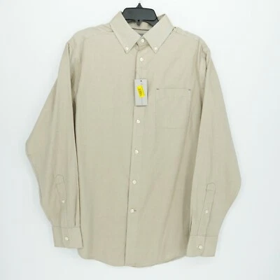 Daniel Cremieux Men's Long-Sleeve Shirt M Beige Solid 100% Cotton NWT $89.50 - Image 1 of 4