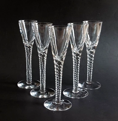 Copos cordiais aperitivo taça de cristal torcido 5 soprado à mão coquetel bar - Imagem 1 de 4