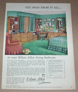 1960 print ad - Ethan Allen home Early American furniture Baumritter advertising - Picture 1 of 1