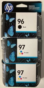 Genuine HP 96 Black & 97 Tri-Color Ink Cartridges 3 Pack SEALED OEM EXP May 16 - Picture 1 of 2