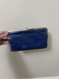 HOBO Wallet Blue DISTRESS Leather International Original Lauren Clutch