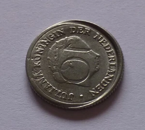 Moneda de error: Países Bajos 10 centavos 1950, moneda de error de los Países Bajos - error como nuevo - Imagen 1 de 4