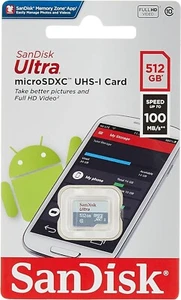 Sandisk 512Gb Ultra MicroSDXC Uhs 1 Card 100Mb/S Grey SDSQUNR-512G-GN3MN Grey - Picture 1 of 2