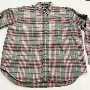 VINTAGE Dockers by Levis Button Down Hemd Herren Large meliert kariert Vorbereitung - Bild 1 von 14
