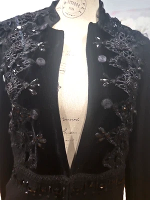 Chico's Black Evening Jacket Cardigan Embellished Size Small/0 - Изображение 1 из 4