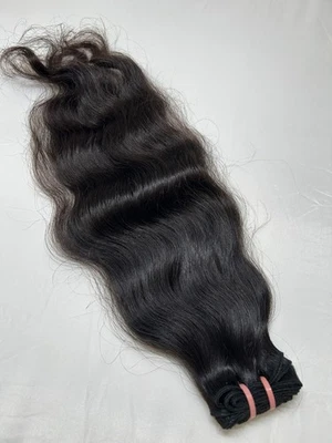 Natural Indian  Body Wavy Hair Bundle Extensions 100 gram Piece - Image 1 of 4