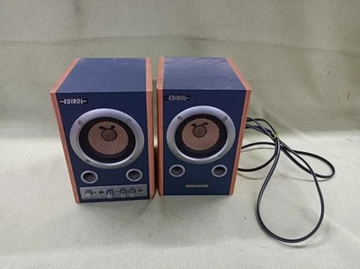 Roland MA-7A STEREO MICRO MONITOR Speakers Pair EDIROL 7W+7W Blue AC100V - Image 1 of 4