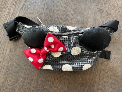 Disney Parks Loungefly Sequin Waist Bag Fanny Pack Minnie With Ears Polka Dot - Image 1 of 4
