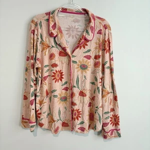 Spartina Pajama Top Botanic Garden Boho Floral Peach Pink Size Medium - Picture 1 of 4
