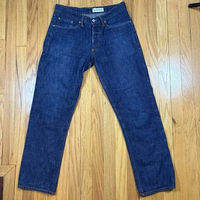 Jeans Gustin Ribete Para Hombre 32 Azul Denim California Recto Botón Crudo Mosca Foto 1 de 4