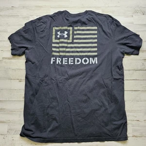 Under Armour Shirt Herren XL schwarz Freedom Flag Grafik lose Baumwollmischung Tee - Bild 1 von 6