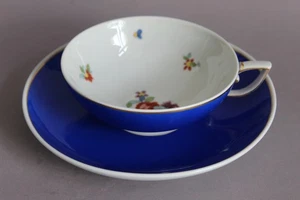Meissen Art Deco Prunk Teetasse mit Untere Blau Indische Blumenmalerei 1.Wahl - Picture 1 of 10