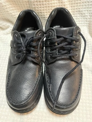 Zapatos de cuero para hombre Hush Puppies Body Gel tecnología celular talla 8 1/2 W negros Foto 1 de 4