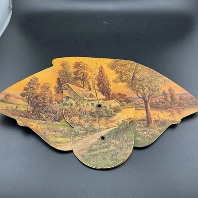 Ventilador de mano vintage merchandising plegable hecho en EE. UU. Foto 1 de 3