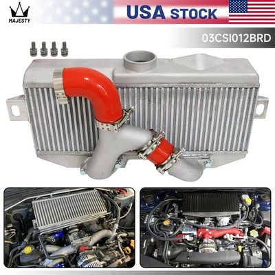 Bolt On Top Mount Intercooler Kit Y Pipe For Subaru 02-07 WRX STI EJ20 EJ25 Red — 第 1/4 张图片