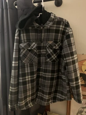 Matix Mens XL Flannel Sherpa Lined Shirt Jacket Plaid Button Front Warm - Image 1 of 4