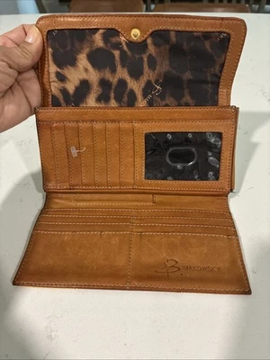 Cartera de cuero marrón vintage B Makowsky Foto 1 de 4