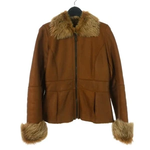 Peau d'Ane Sheepskin Leather Jacket Women’s Brown Size 36 Fur Blouson Used - Picture 1 of 7