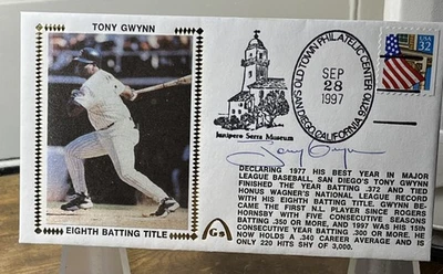 TONY GWYNN GATEWAY FDC AUTO 8TH BATTING TITLE 1997 - Image 1 of 4