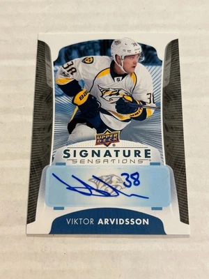 2017-18 UPPER DECK SERIES 1 VIKTOR ARVIDSSON SIGNATURE SENSATIONS AUTO PREDS G1 - Image 1 of 2