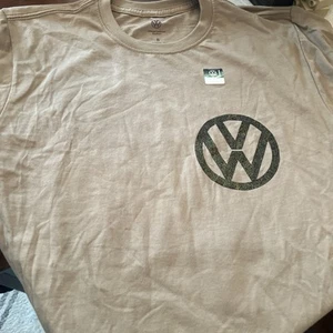 Front&Back VOLKSWAGEN BUS T-SHIRT acid wash beige VW van car retro MENS SMALL - Picture 1 of 4