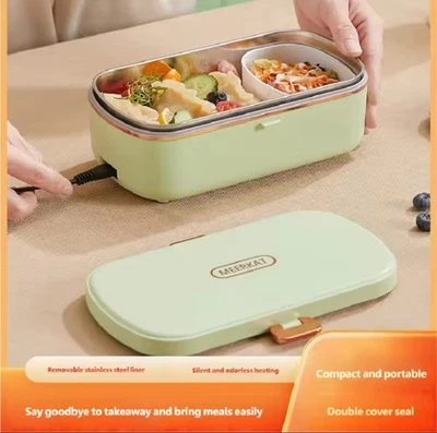Lunch Box Scaldavivande Elettrico Portatile con Vaschetta Inox Rimovibile - Immagine 1 di 4