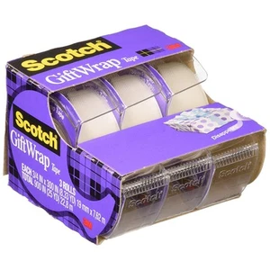 Cinta de regalo con acabado satinado escocés: 3/4 pulgadas x 25 pies (translúcido) *paquete de 3 - Imagen 1 de 3