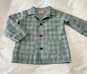Me + Henry | Boys SZ 5/6Y | Green Check Flannel Shacket | Outdoors Cozy EUC - Picture 1 of 6