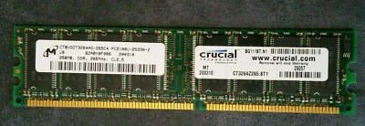 CT8VDDT3264AG-265C4 - Micron 256MB DDR-266MHz PC2100U Memory Module  - Image 1 of 4