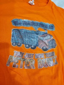 Vtg 90’s Hanes Fifty-Fifty Single Stitch Old Truckers Never Die Peter Built XL - Picture 1 of 9