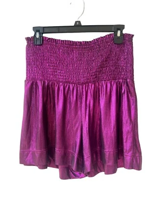 French Violet Boutique Pink Metallic Sparkle Shorts Size Large - Image 1 of 4