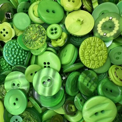 New! Mixed Lot Dyed Neon Lime/Green Premium Buttons All Sizes For Embellishments - Image 1 of 3