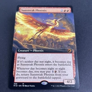 Sunstreak Phoenix Extended Art Near Mint 359 Innistrad: Midnight Hunt MTG - Picture 1 of 2