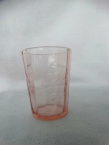 Vintage Standard Glass Pink Panel Optic Cut #6 Grapes Shot Whiskey Glass VGUC - Picture 1 of 7