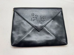 Vintage Newport News Leather Snap Front Clutch Bag in Black - Picture 1 of 7